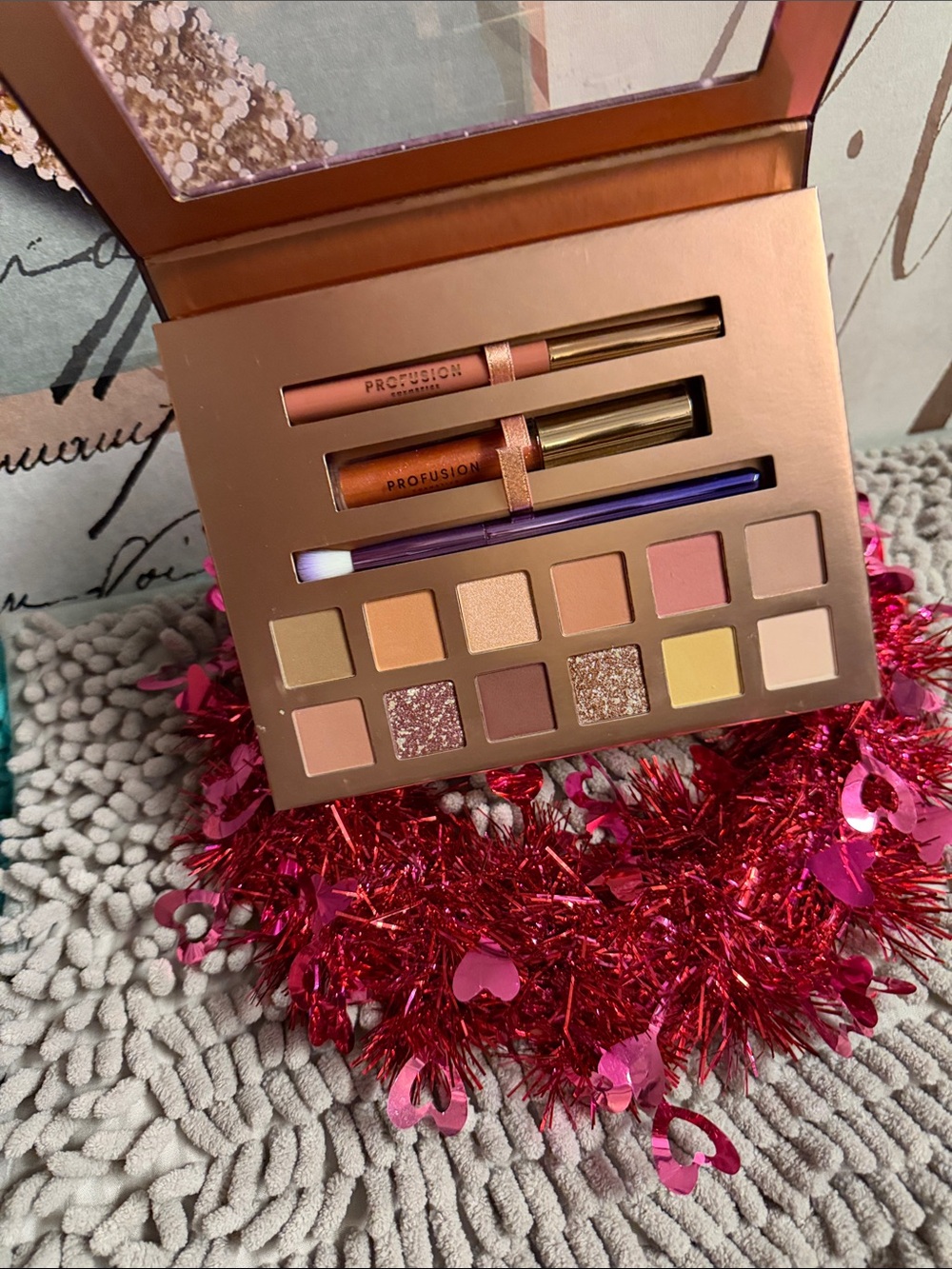 Profusion Cosmetics Mystic Nudes Eyeshadow & Face Set - Pink, Peach, Gold, Brown
